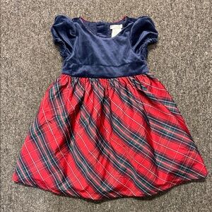 Charming Kids Plaid Dress in Navy and Red
